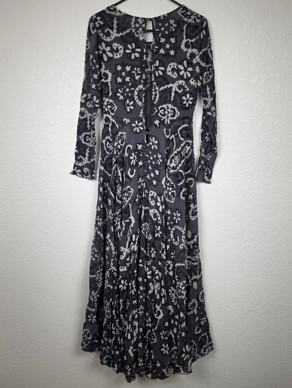 Free People Long Sleeve Whimsigoth Damask Brocade Dress